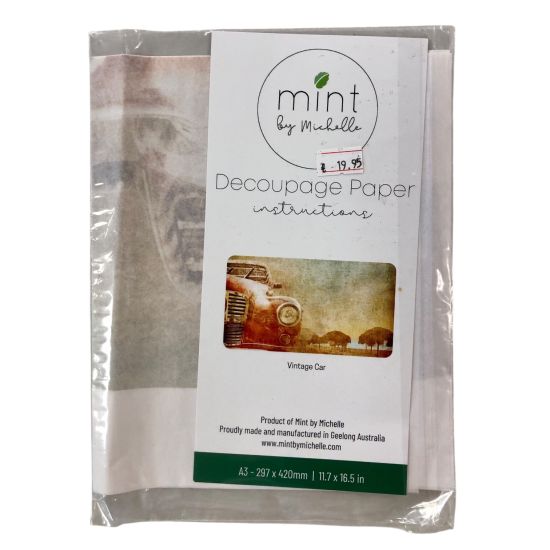 Decoupage Vintage Car A3