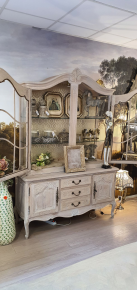 Eiken Queen Ann vitrinekast 