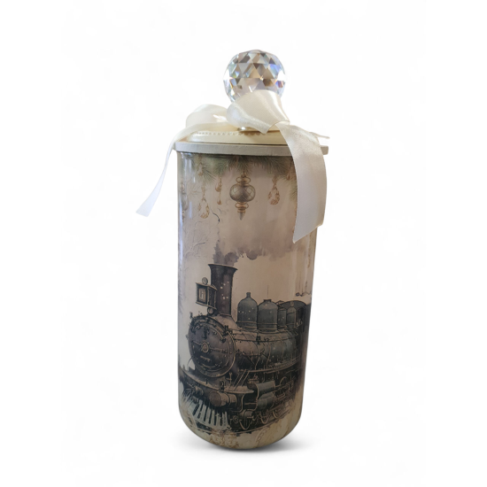 Voorraadpot kerstmotief