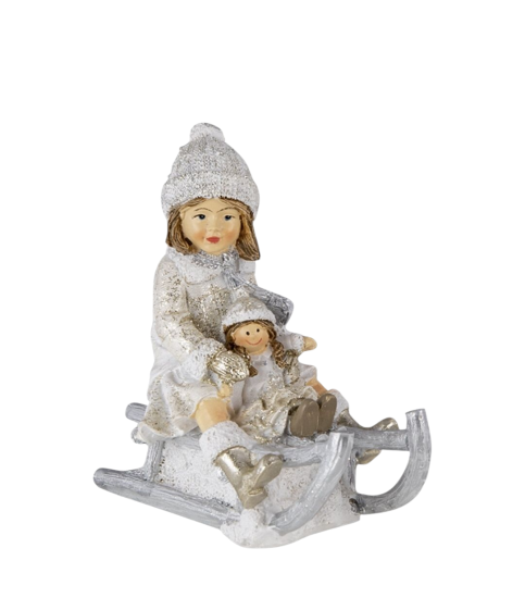 Clayre & Eef | Decoratie Beeld Kind Wit, Grijs