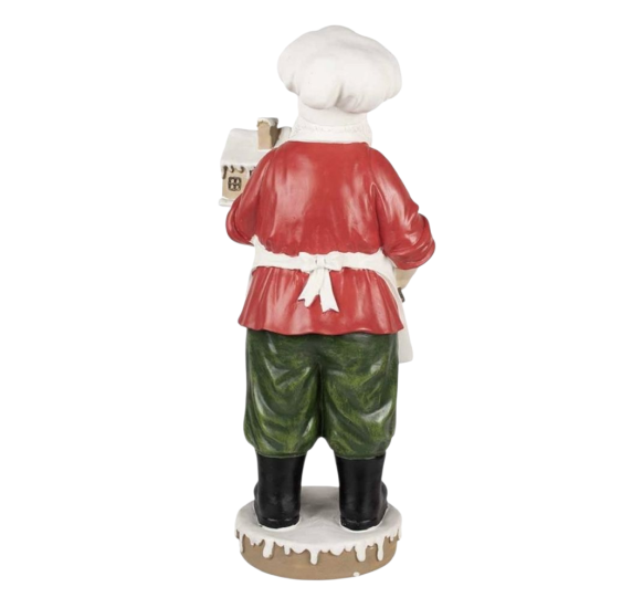 Beeld Kerstman 59 cm Wit Rood Polyresin