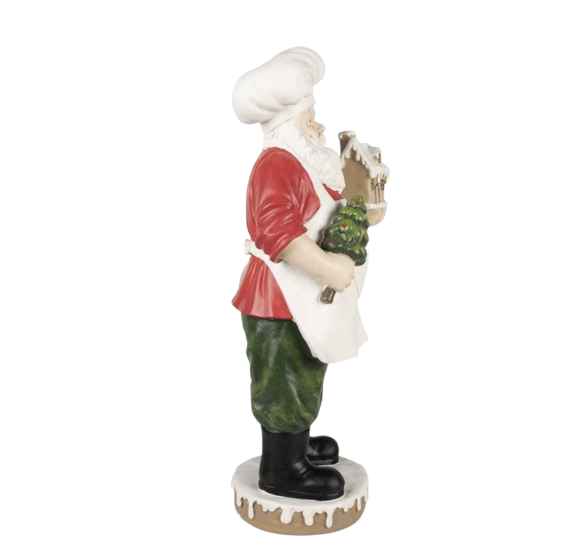 Beeld Kerstman 59 cm Wit Rood Polyresin