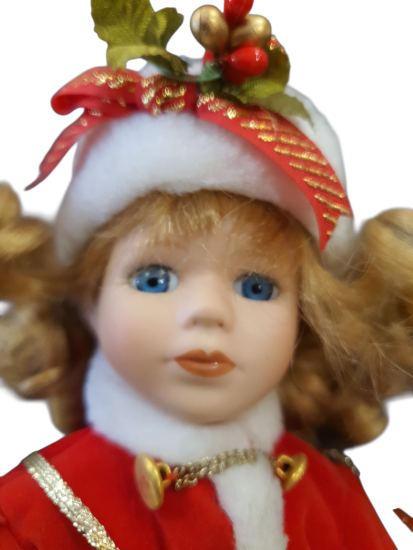 Kerstpop meisje rood