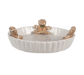Decoratie schaal Ø 23x7 cm Wit Keramiek Gingerbread man Serveerschaal
