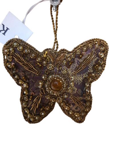 Luxe kerstdecoratie vlinder blingbling