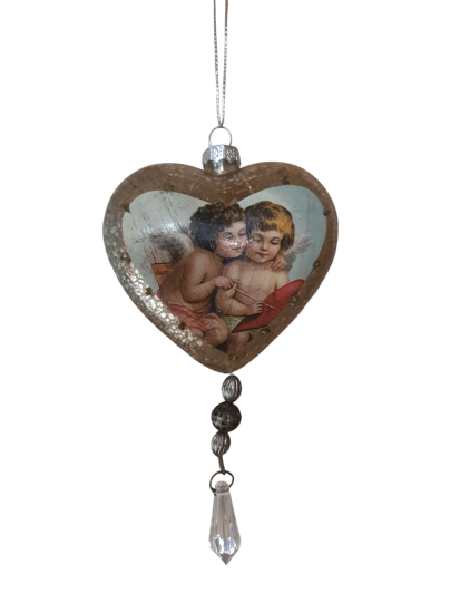 Kerstdecoratie hartje engelen