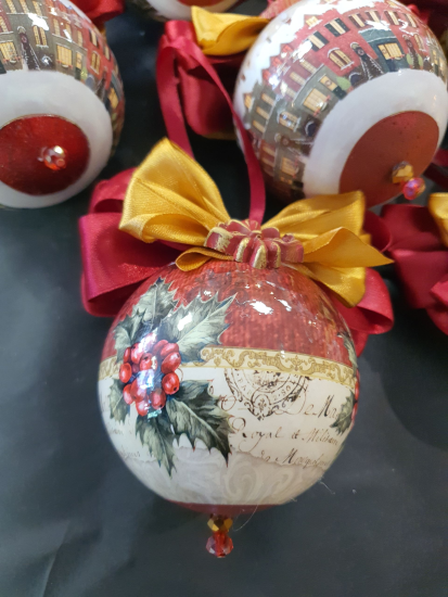 Luxe kerstballen handgemaakt 