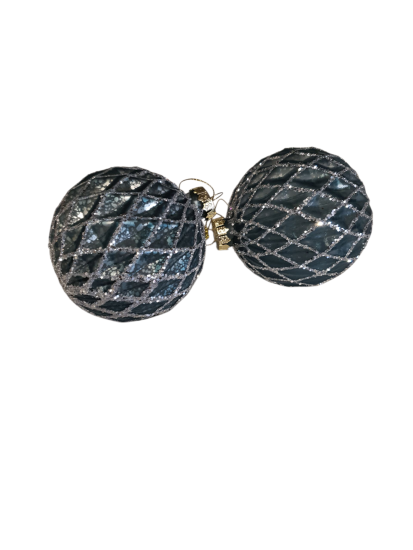 Kerstbal turquoise met Blingbling