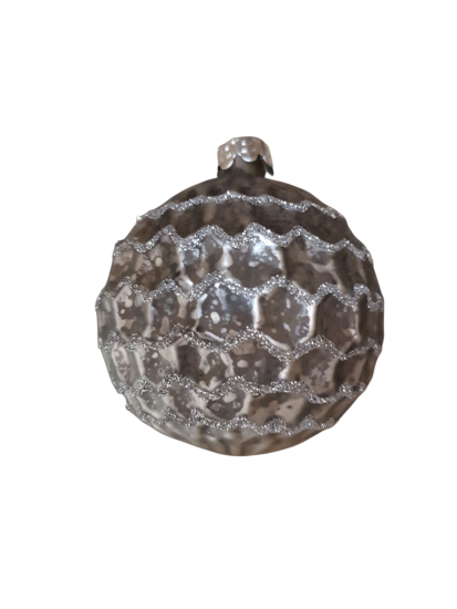 Clayre & Eef Kerstbal Zilver blingbling,