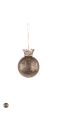 Clayre & Eef Kerstbal bruin glas met kroon