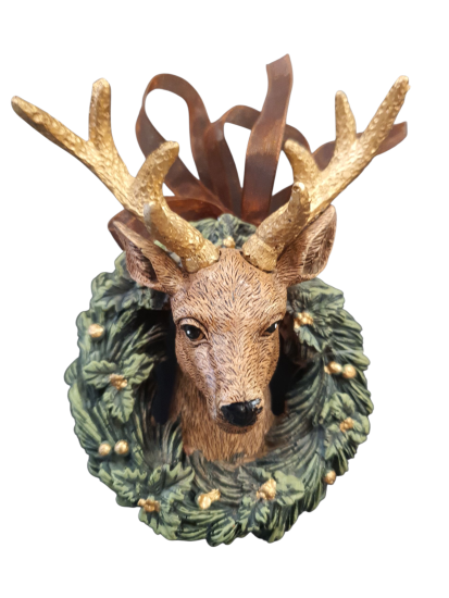 Kersthanger Hert 11 cm Groen Polyresin