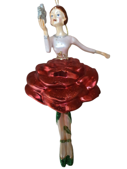 Glazen Ballerina kersthanger ,