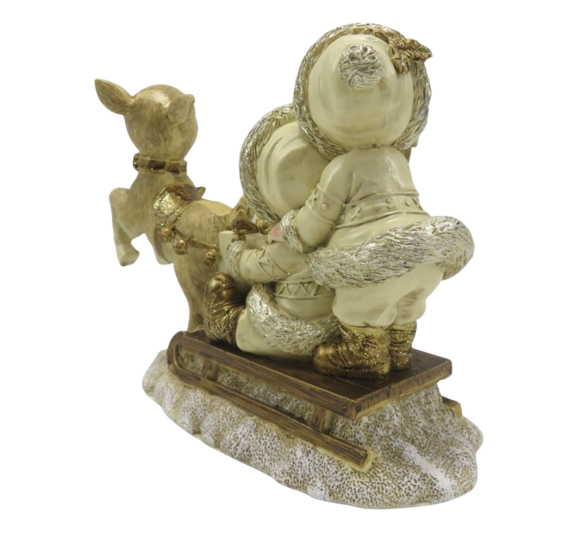 Beeld Kinderen  Goudkleurig Polyresin Kerstdecoratie