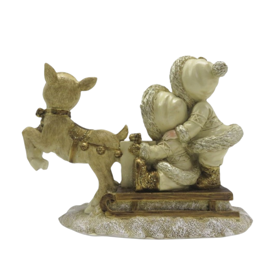 Beeld Kinderen  Goudkleurig Polyresin Kerstdecoratie