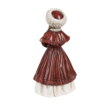 Beeld Meisje 9x7x17 cm Rood Polyresin Kerstdecoratie