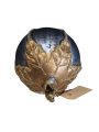 Luxe glazen  kerstbal goud met blauw