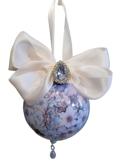 Handgemaakte blauwe Luxe kerstbal 6 cm