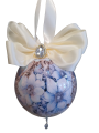 Handgemaakte blauwe Luxe kerstbal 8 cm