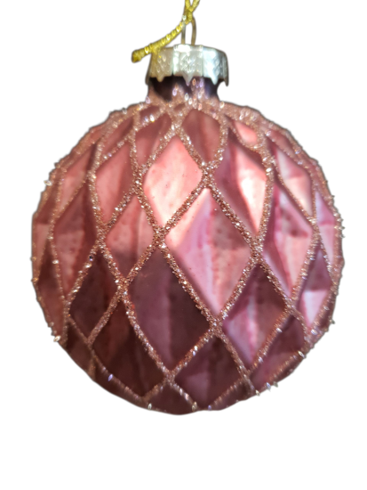 Clayre &Eef Kerstbal oud roze 8 cm