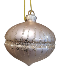 Kerstbal zilver 8x8 cm