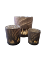 Theelichthouder Ø 15x15 cm Bruin Glas Waxinelichthouder