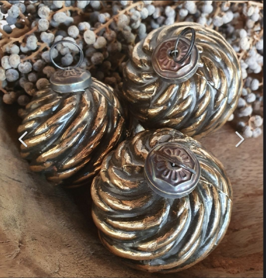 Kerstbal goud bruin 7 cm