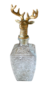 Clayre & Eef | Karaf met flessenstop Transparant Goudkleurig