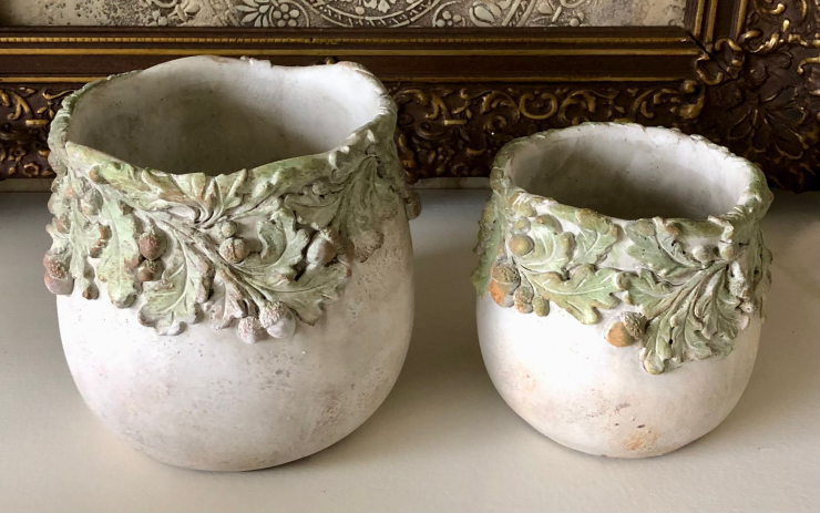 Clayre & Eef Bloempot Ø 19x17 cm Beige Steen