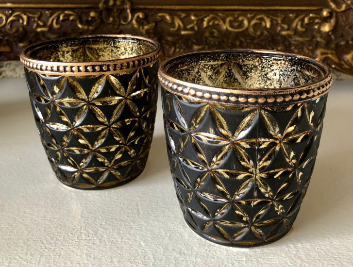 Set Theelichtjes  goud zwart