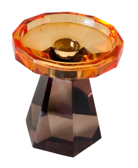 5 Delige crystal Orange Black  glass set colmore