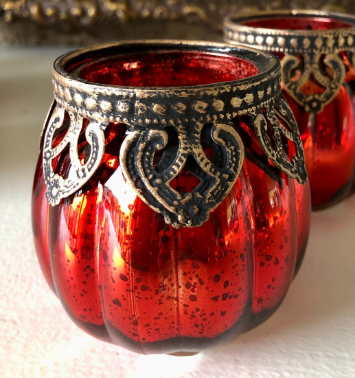 Theelicht rood 8x8 cm