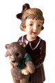 Clayre & Eef Decoratief Beeldje Kind met Teddybeer Bruin Groen