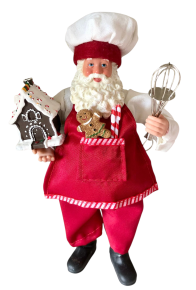 Kerstman met bruin peperkoekhuisje