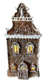 Gingerbread house met LED 12x11x25 cm Bruin