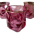 Set van 3 roze theelichtjes