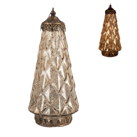 Goud glas boom met verlichting