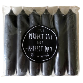 6 Diner kaarsen rustik Lys black