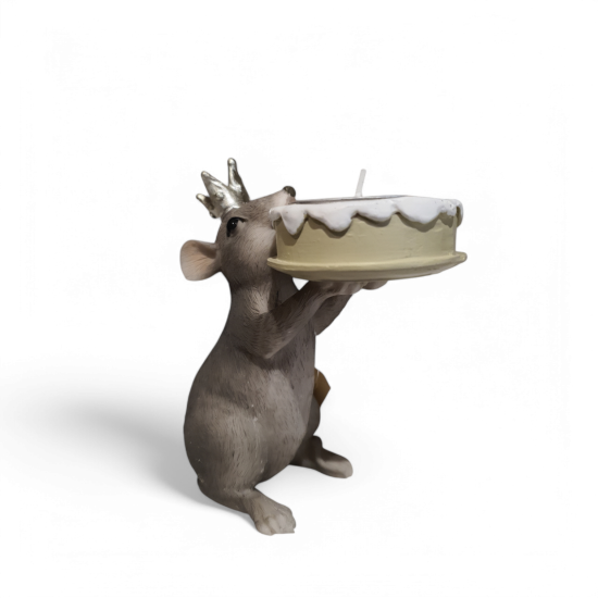 Muis met theelicht en kroontje