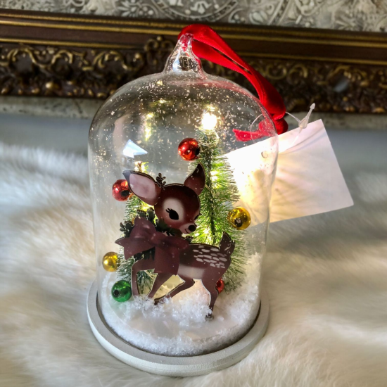 Kersthanger met bambi en verlichting