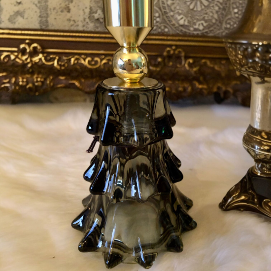 Set Groene glazen kandelaren