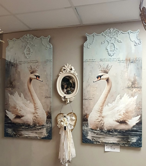 Set Brocante Wandpanelen met Zwanen