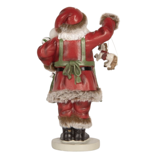 Clayre & Eef Beeldje Kerstman 13x9x23 cm Groen