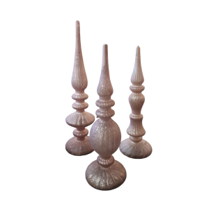 Set van 3 pieken met LED verlichting oud roze
