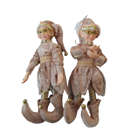 Decoratie hanger elf roze