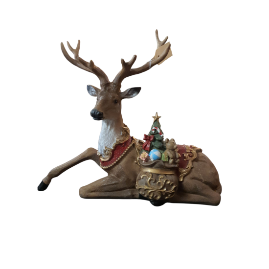 Liggend hert met decoratie