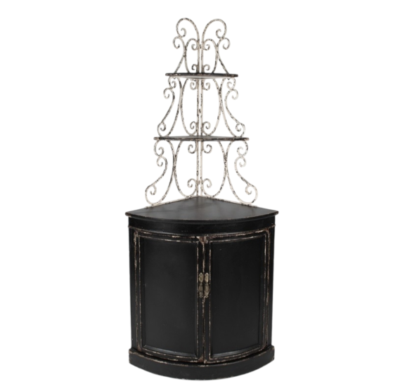 Clayre & Eef Wandkast 78x55x181 cm Zwart Hout