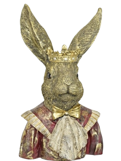 Haas Gekleed als Koning Buste