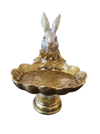 Konijn met dienbladje