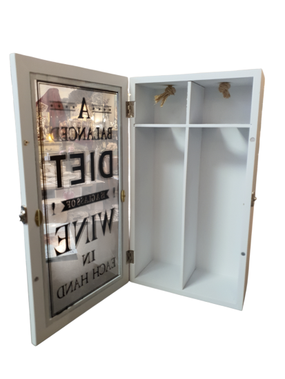 Wijnflessenbox van hout in wit