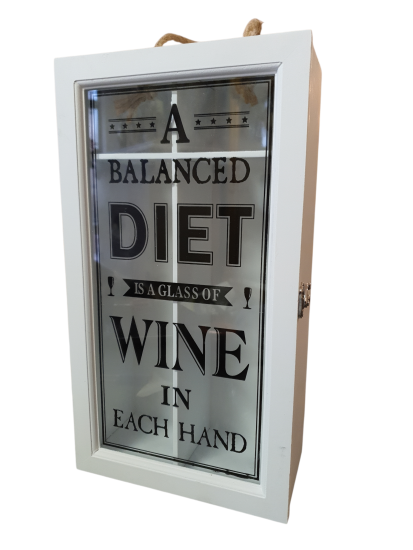 Wijnflessenbox van hout in wit